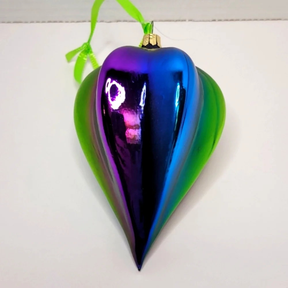 Beautiful Blue Green Purple Iridescent Teardrop Glass Ornament Pier 1 Imports 5